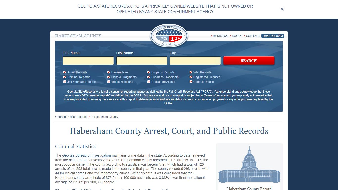 Habersham County Arrest, Court, and Public Records